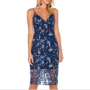 Bardot Revolve X Bardot Sapphire Lace Midi Floral Dress size M